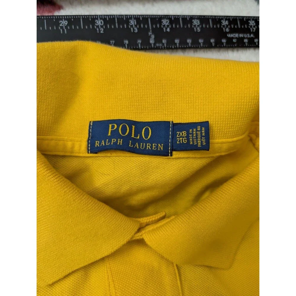 Polo Ralph Lauren Shirt Mens 2XB Yellow Short Sleeve Big & Tall Pique Polo